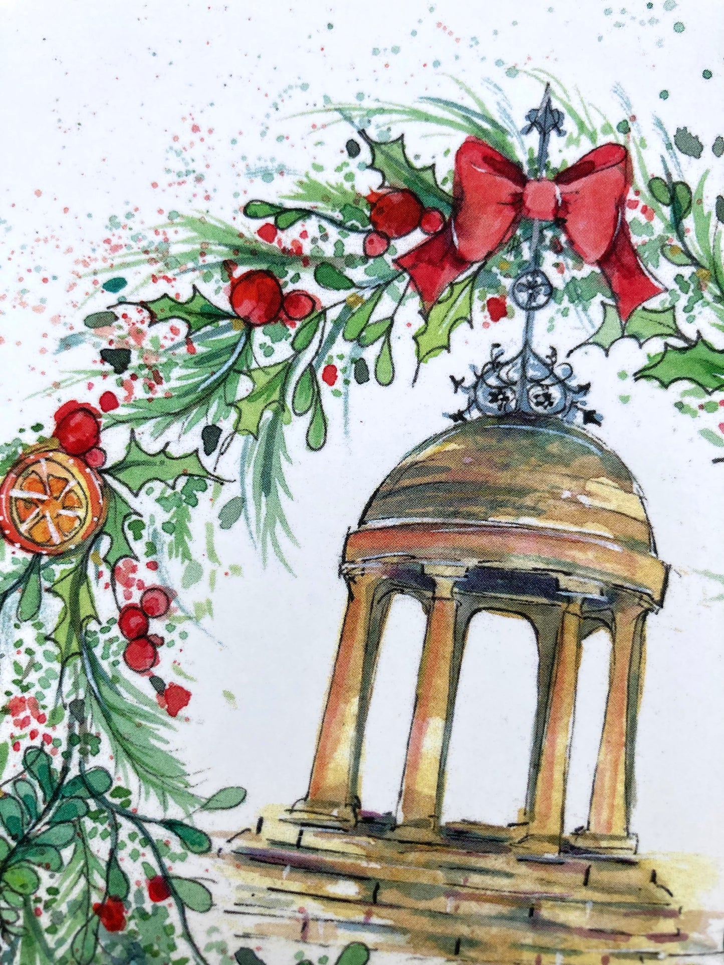 2025 Tickhill CHRISTMAS CARD design pack of 5 Luxury Cards & Red Envelopes
