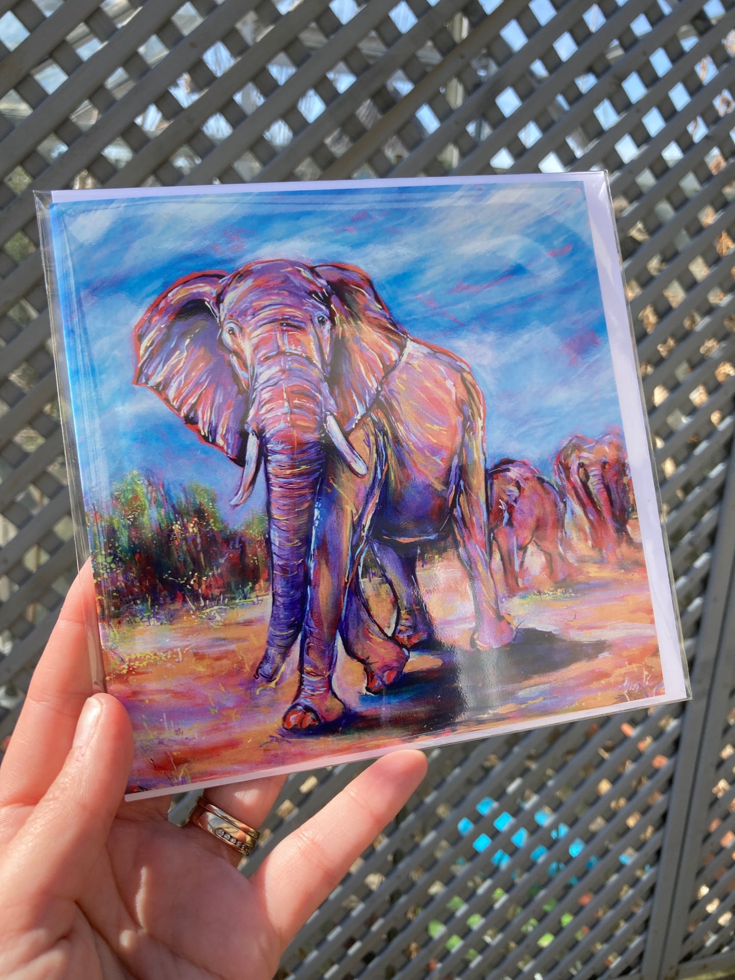 Elephant square greeting card