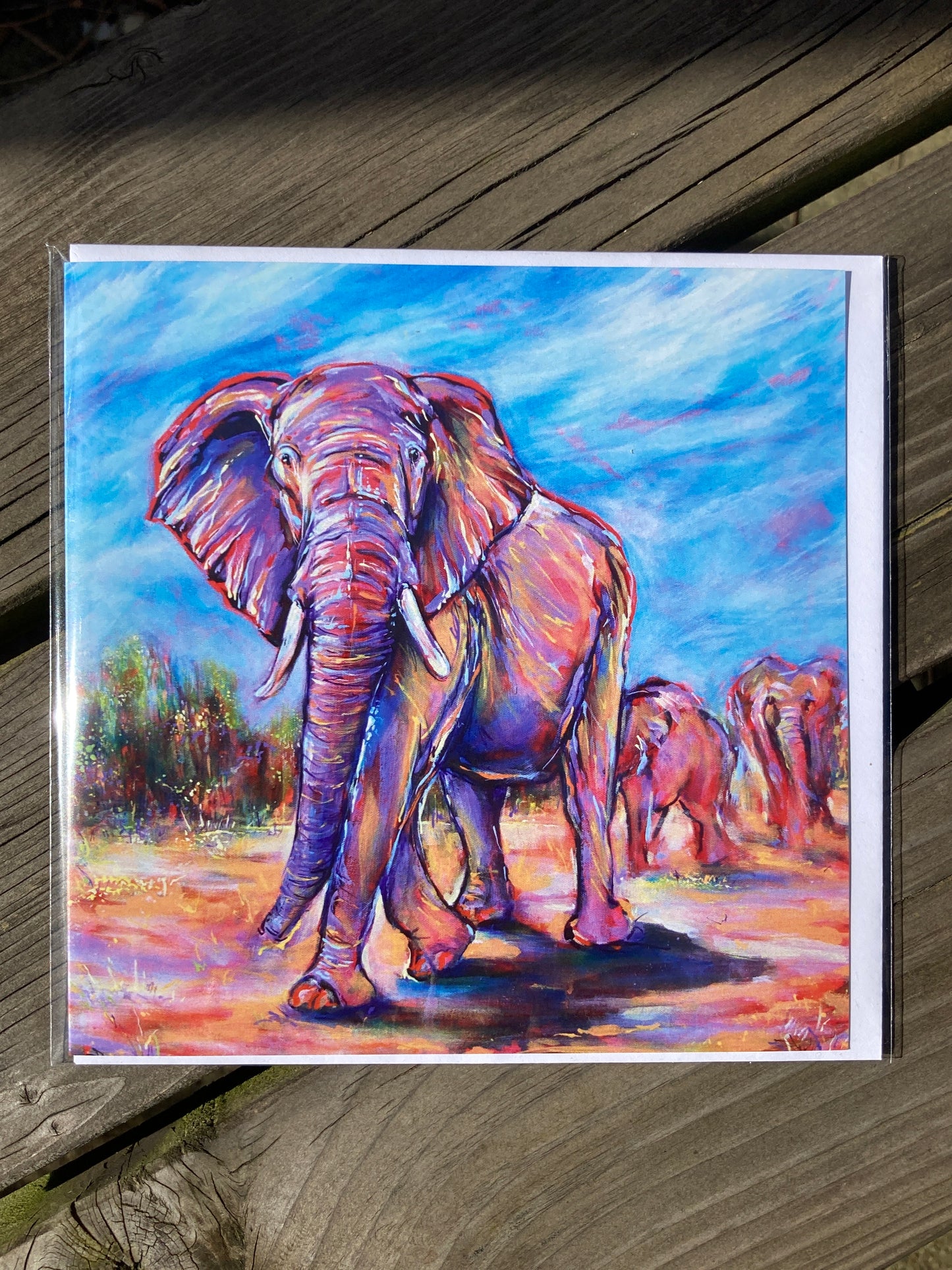 Elephant square greeting card