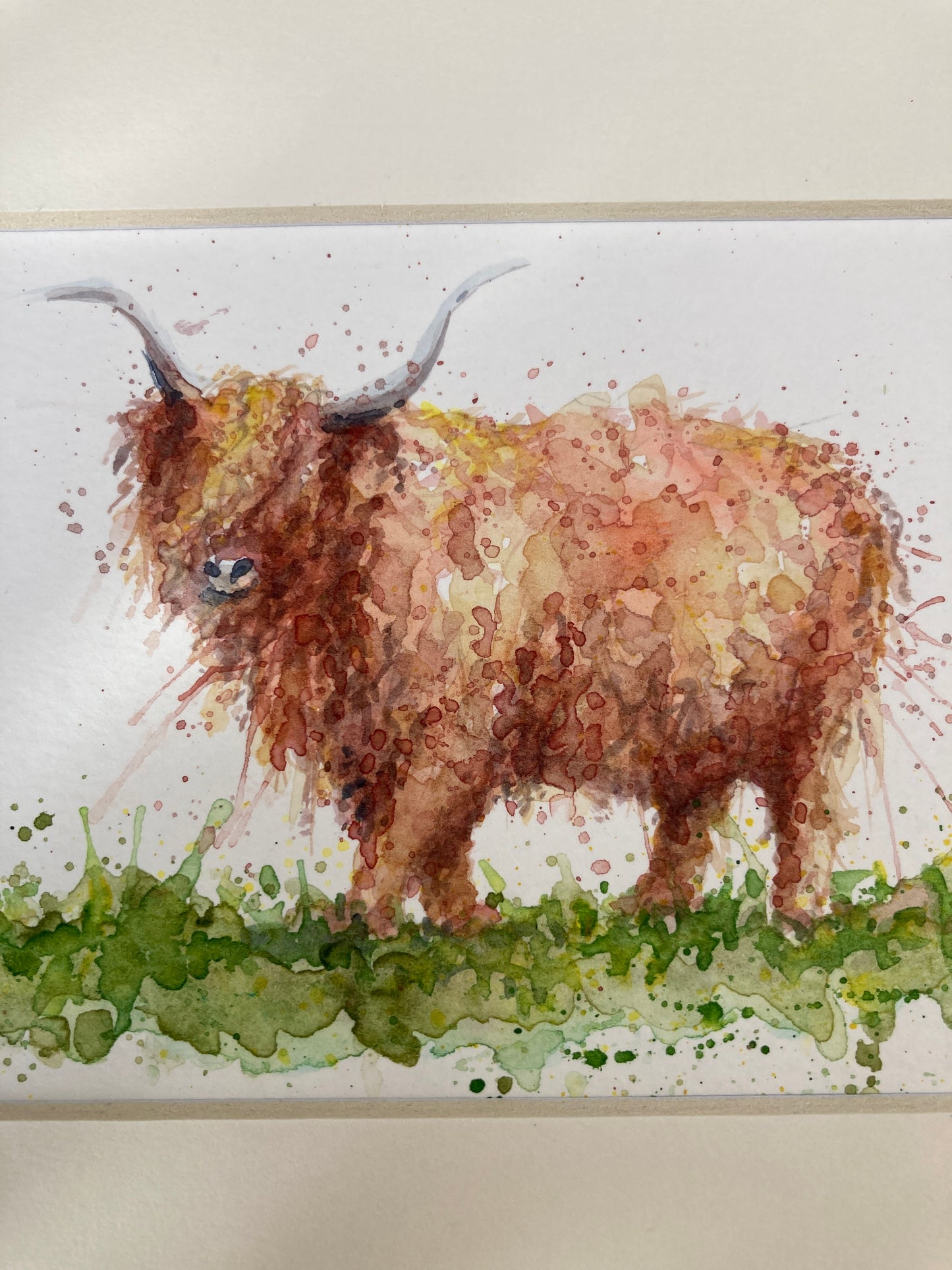 Highland Cow watercolour