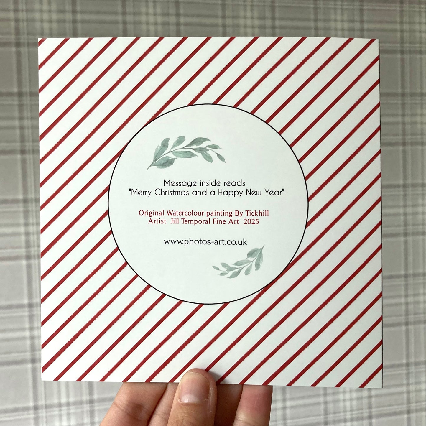 2025 Tickhill CHRISTMAS CARD design pack of 5 Luxury Cards & Red Envelopes