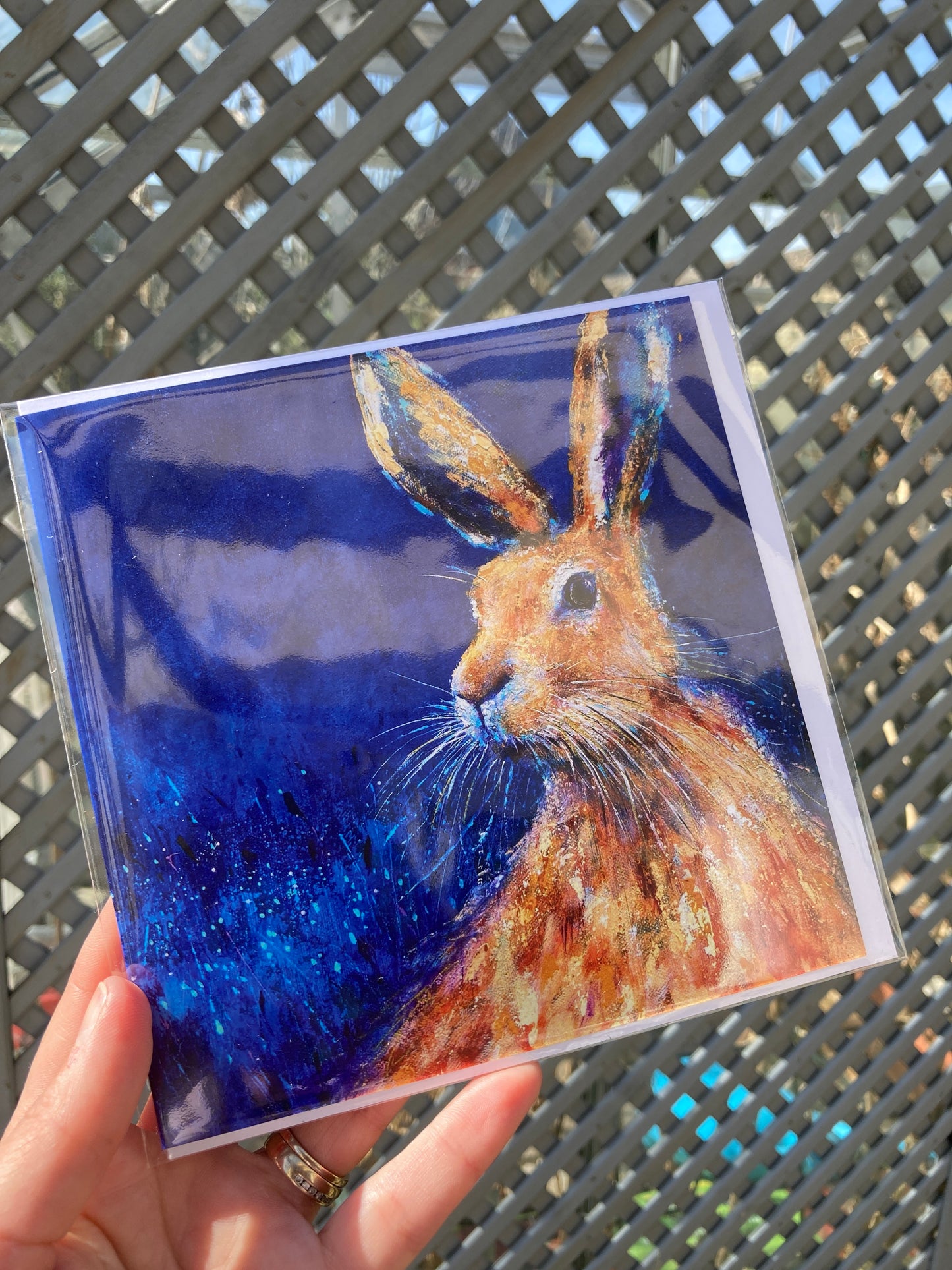Hare -Rabbit square greeting card