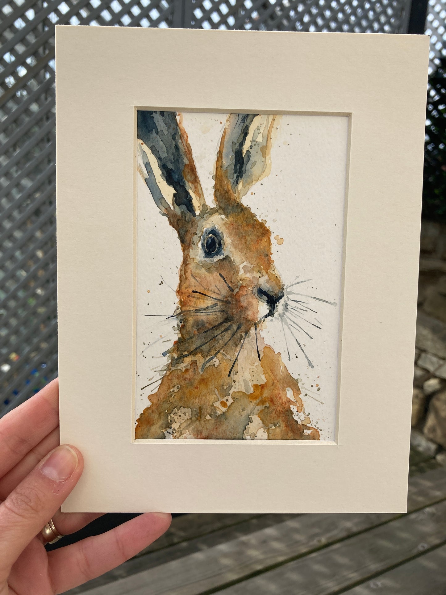 A little happy Hare watercolour