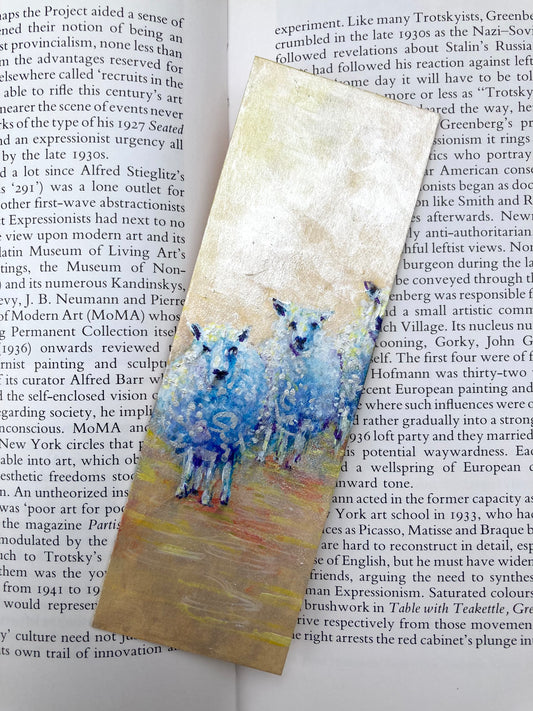 Sheep Flock Bookmark hand painted