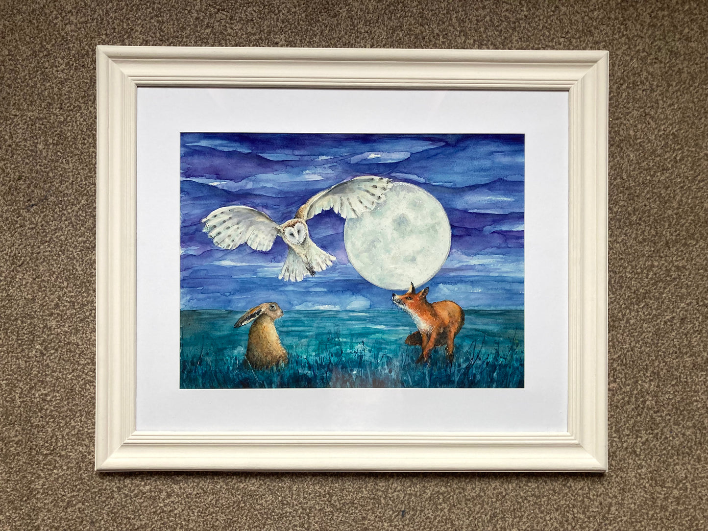 Gather Under The Harvest Moon (Owl, fox and Hare)