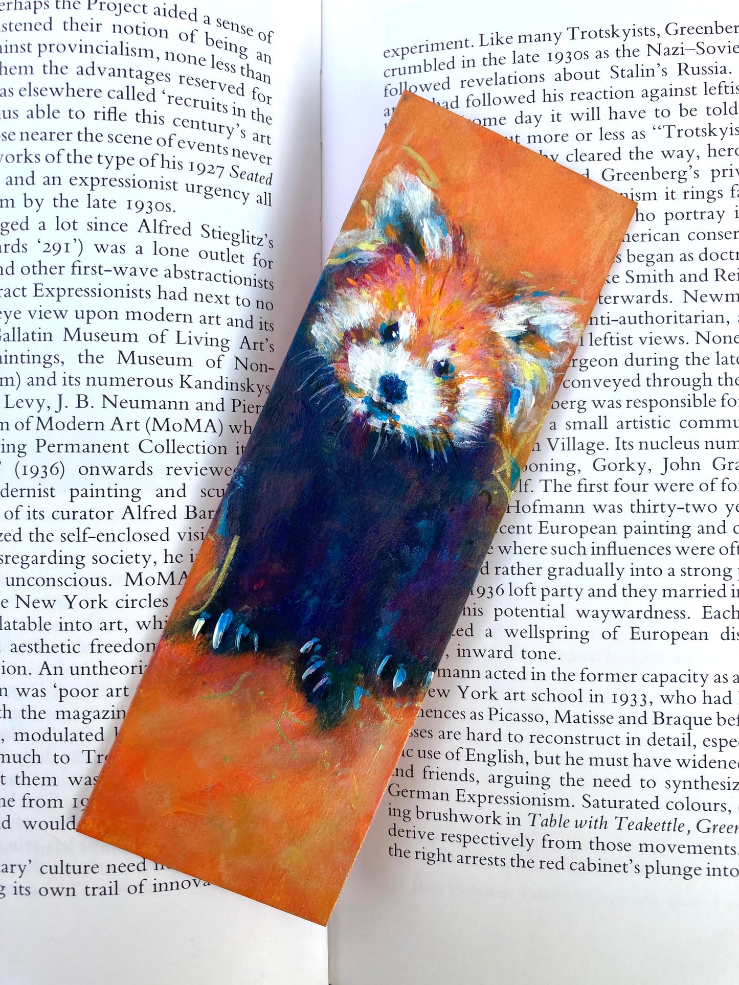 Red panda Bookmark hand painted