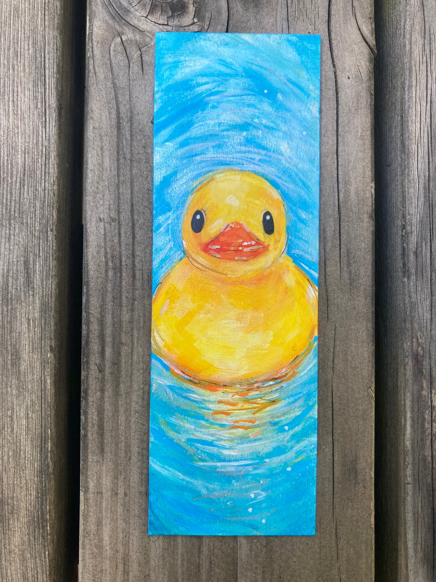 Rubber Ducky (B) Bookmark hand painted