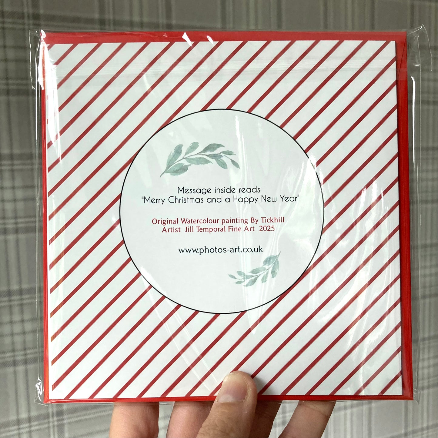 2025 Tickhill CHRISTMAS CARD design pack of 5 Luxury Cards & Red Envelopes