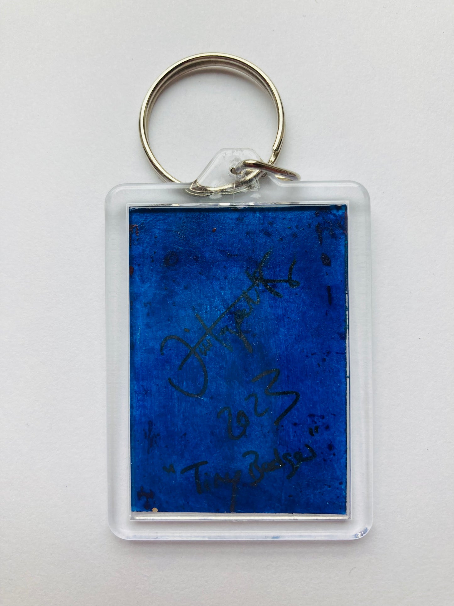 Tiny Badger Hand painted Key ring