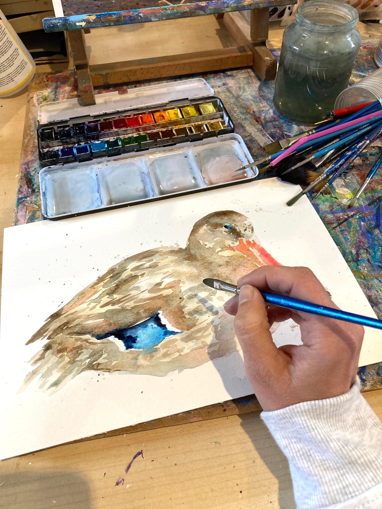 Watercolour Duck Demo/workshop at St Mary’s Church