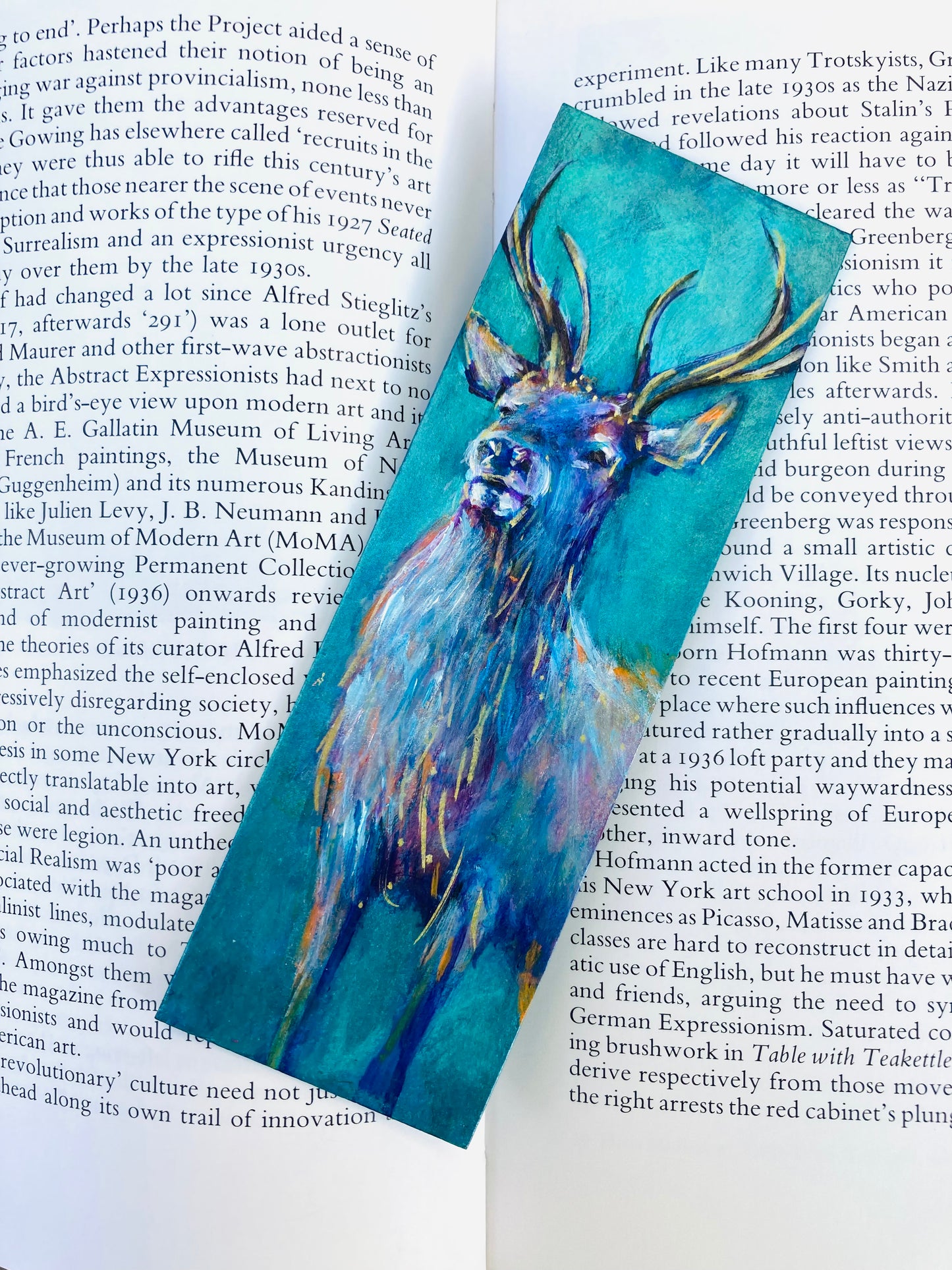 Green Stag Bookmark- Handmade