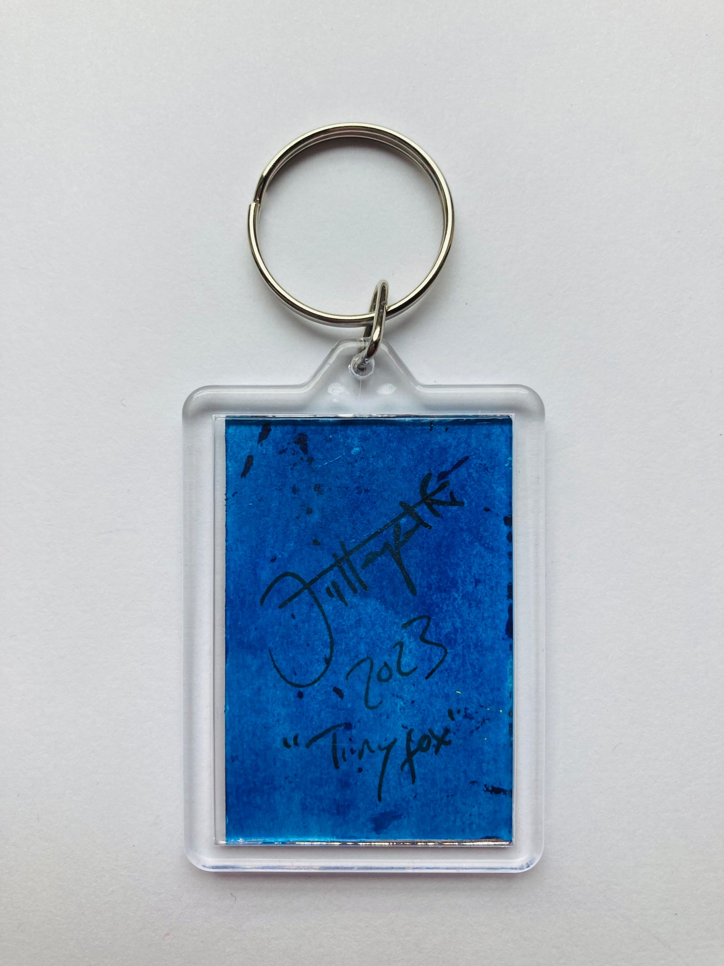 Tiny Fox Hand painted Key ring