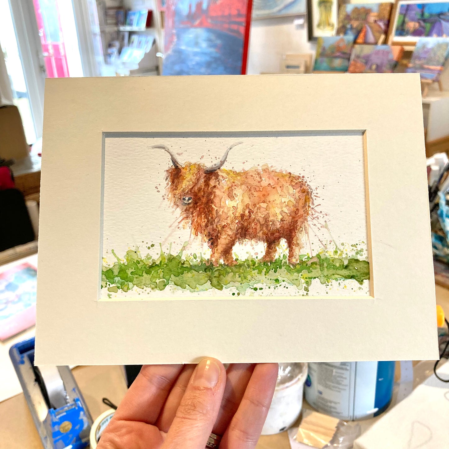 Highland Cow watercolour