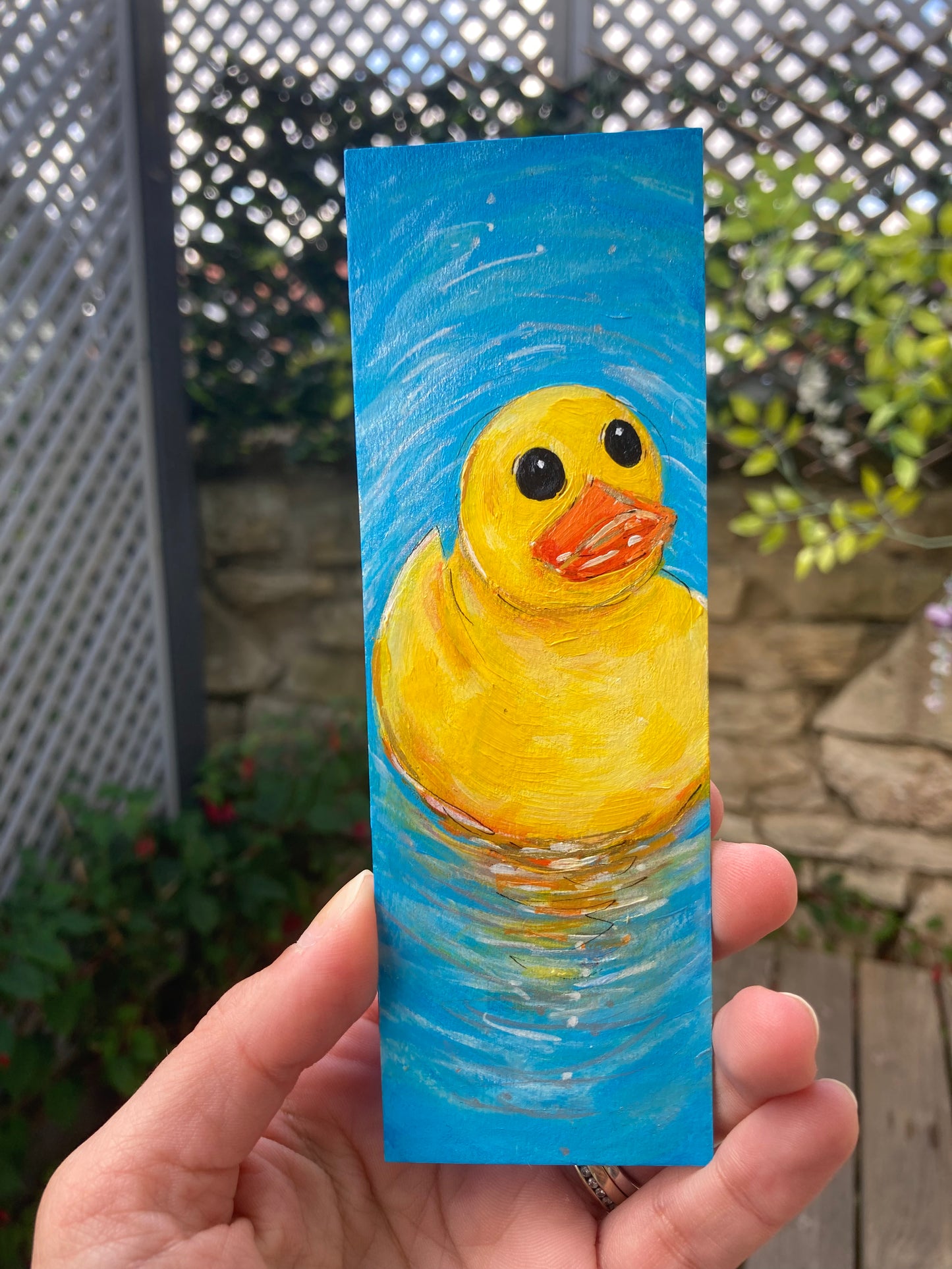 Rubber Ducky (A) Bookmark hand painted