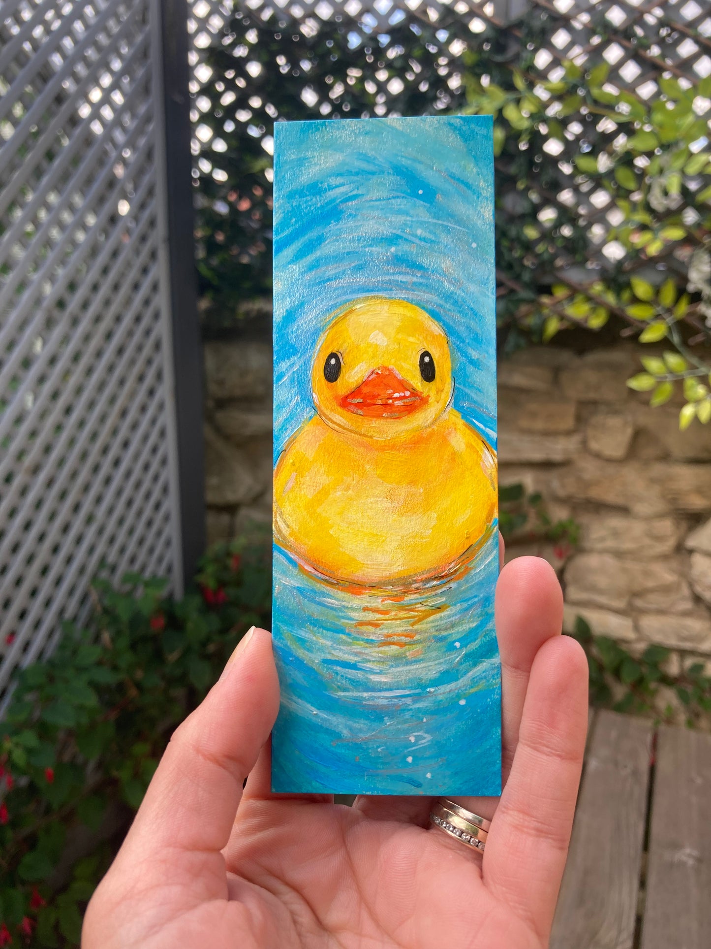 Rubber Ducky (B) Bookmark hand painted