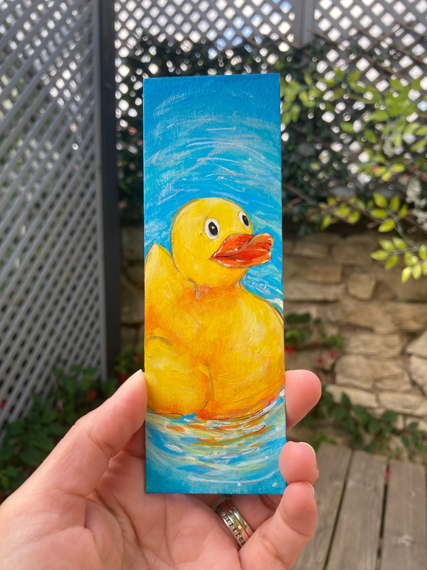 Rubber Ducky (C) Bookmark hand painted