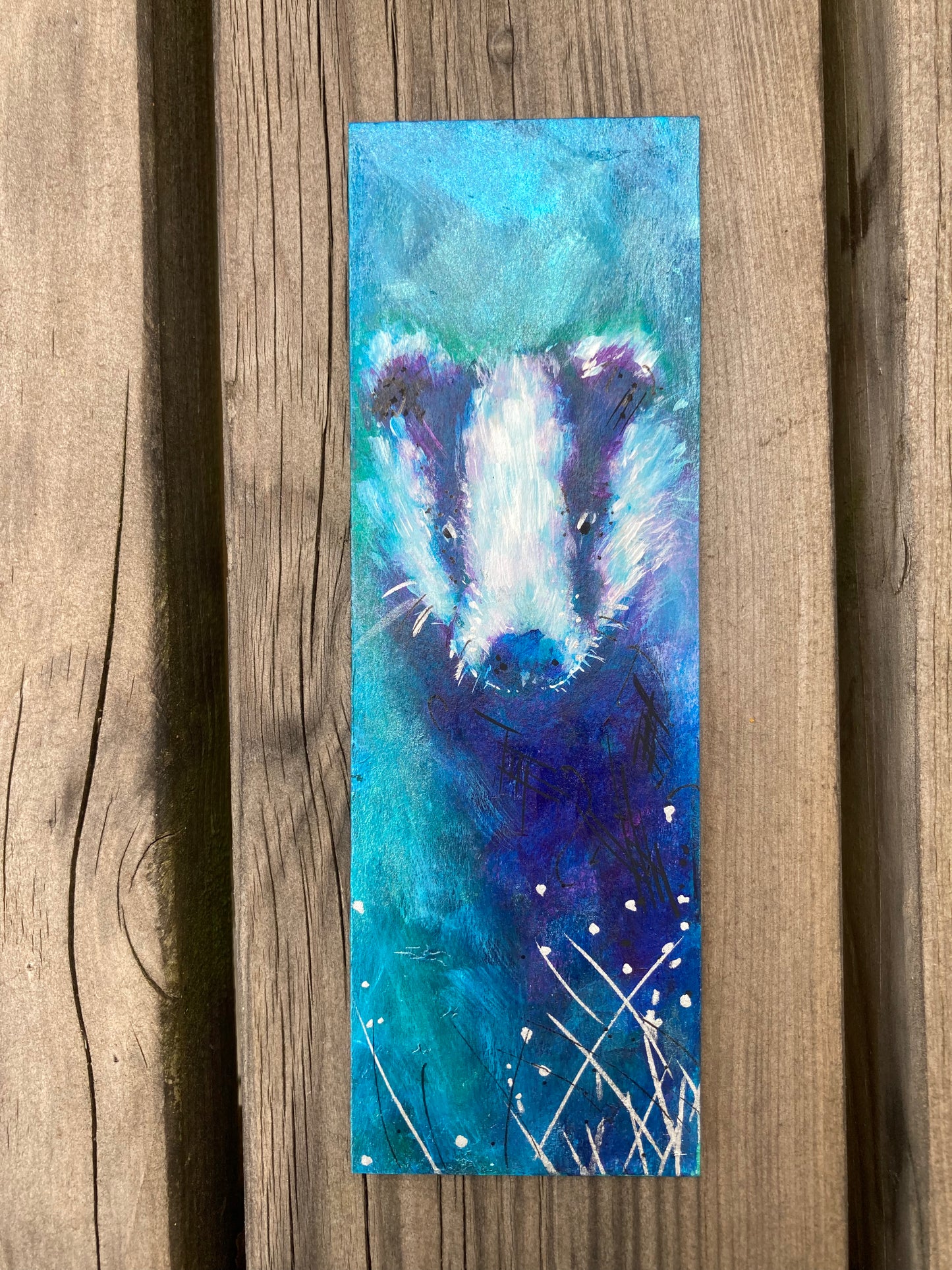 Badger Bookmark- Handmade