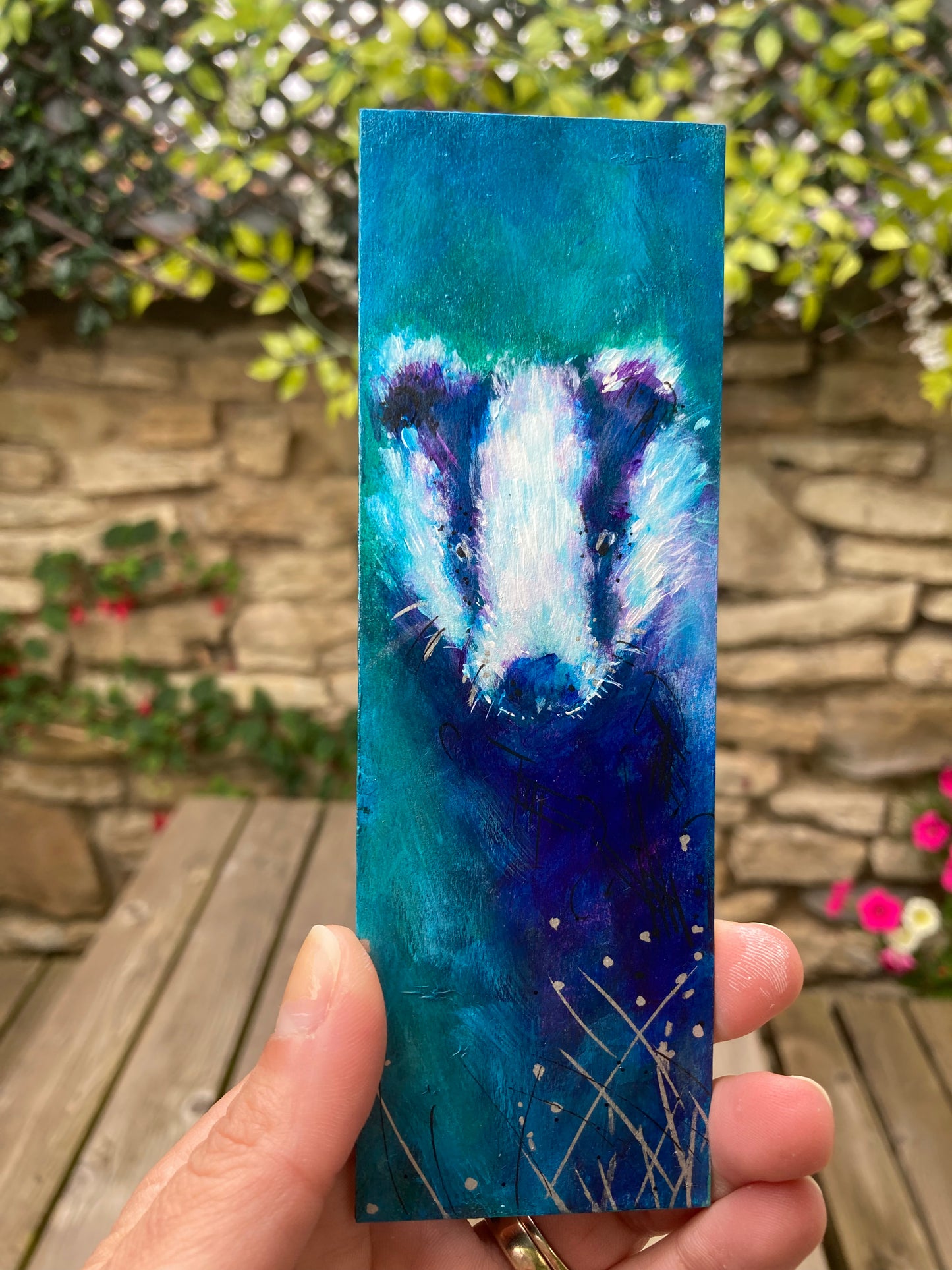 Badger Bookmark- Handmade
