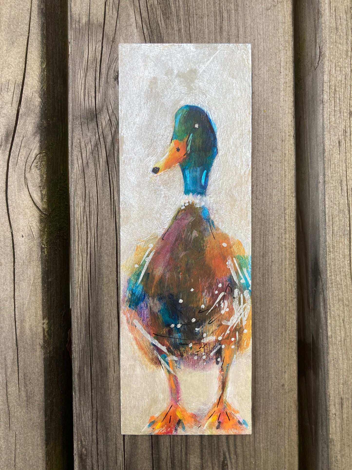Duck Bookmark hand painted