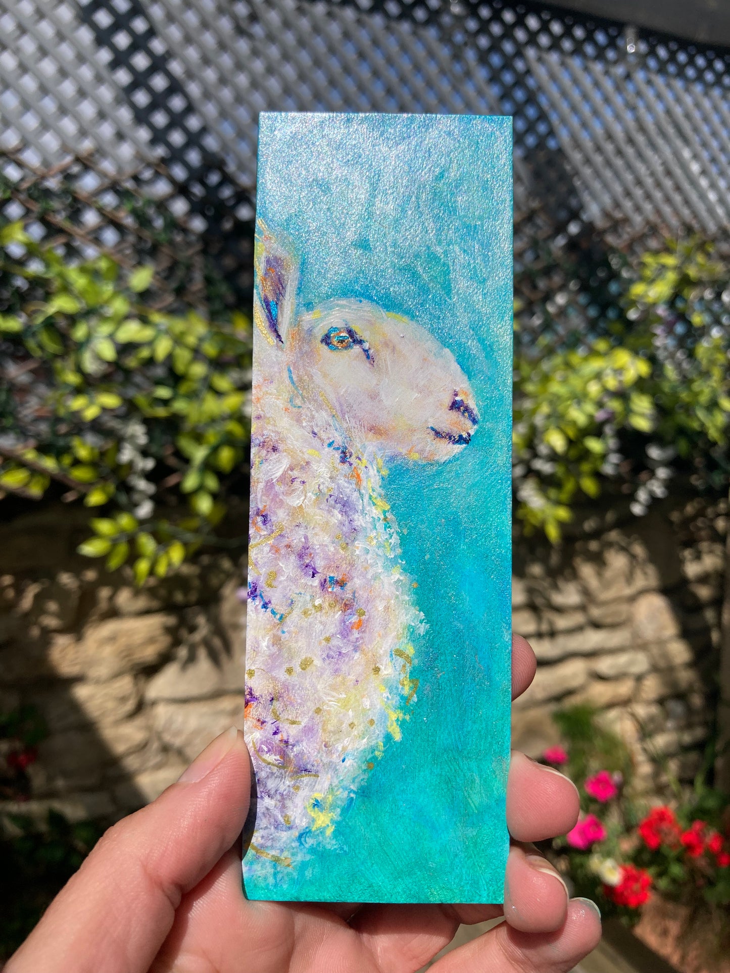 Sheep Bookmark hand painted