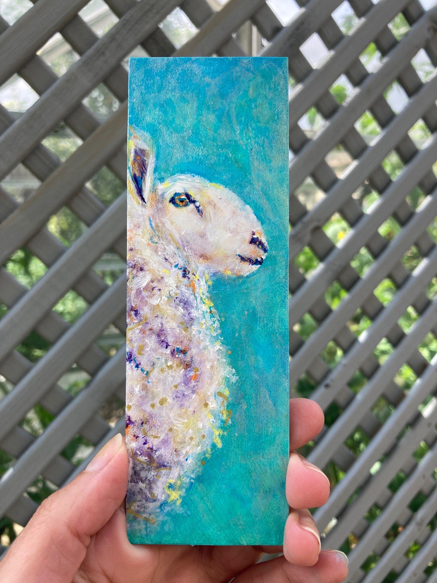 Sheep Bookmark hand painted