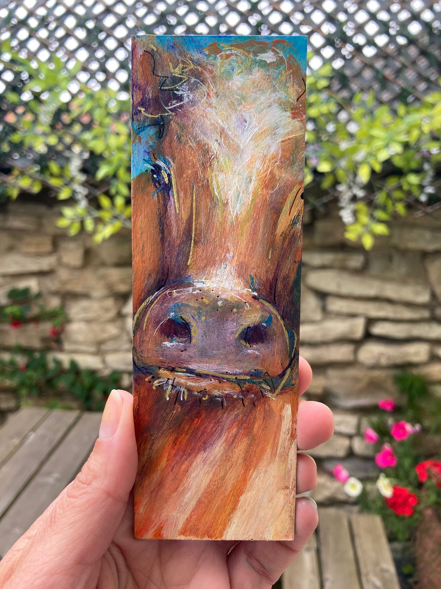 Cow Bookmark hand painted