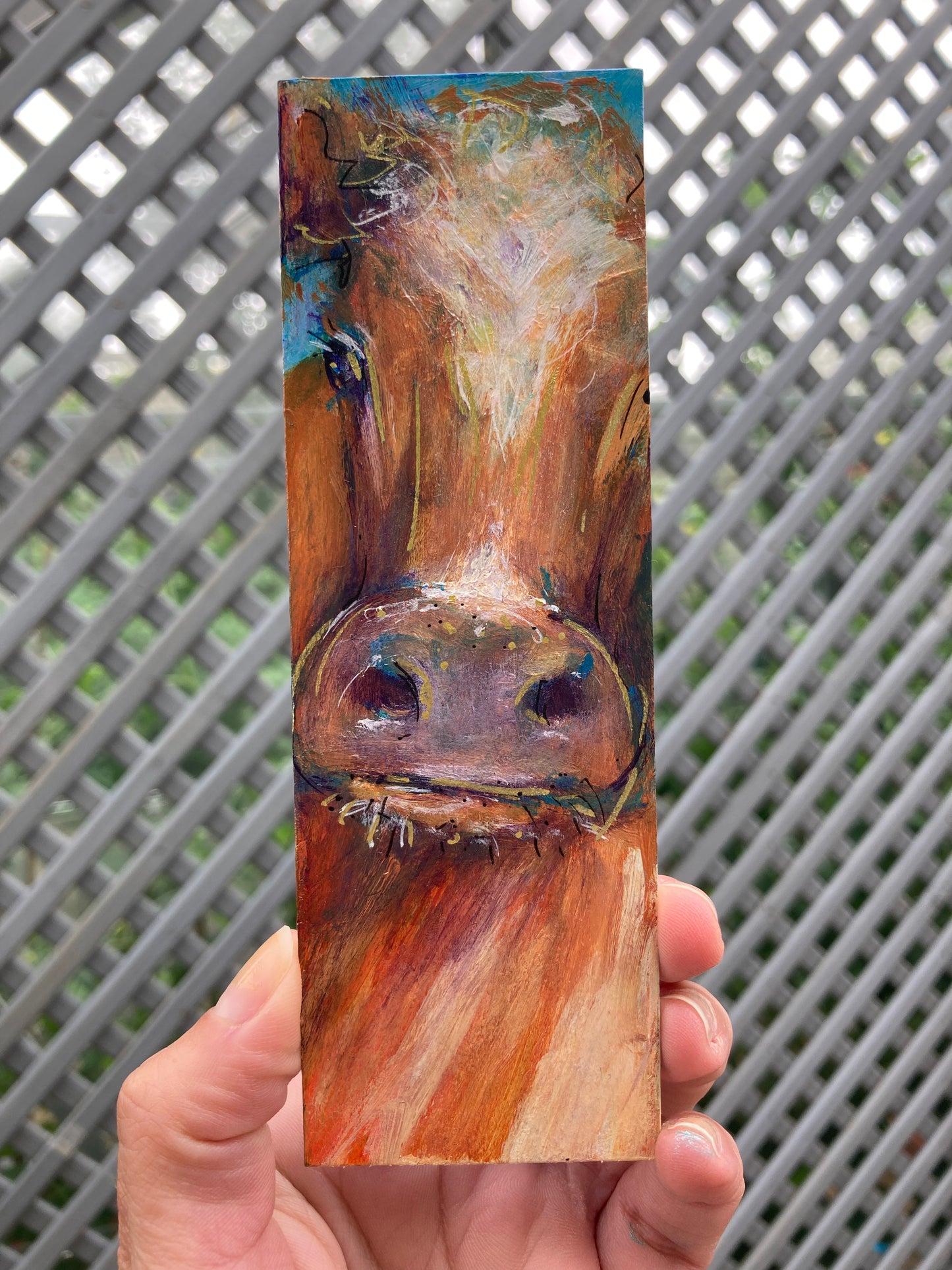 Cow Bookmark hand painted