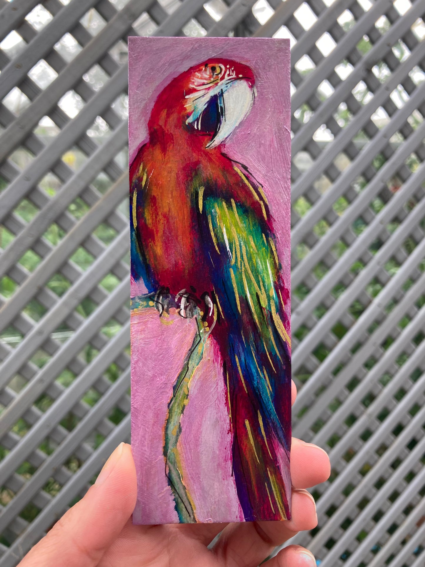Parrot Bookmark- Handmade