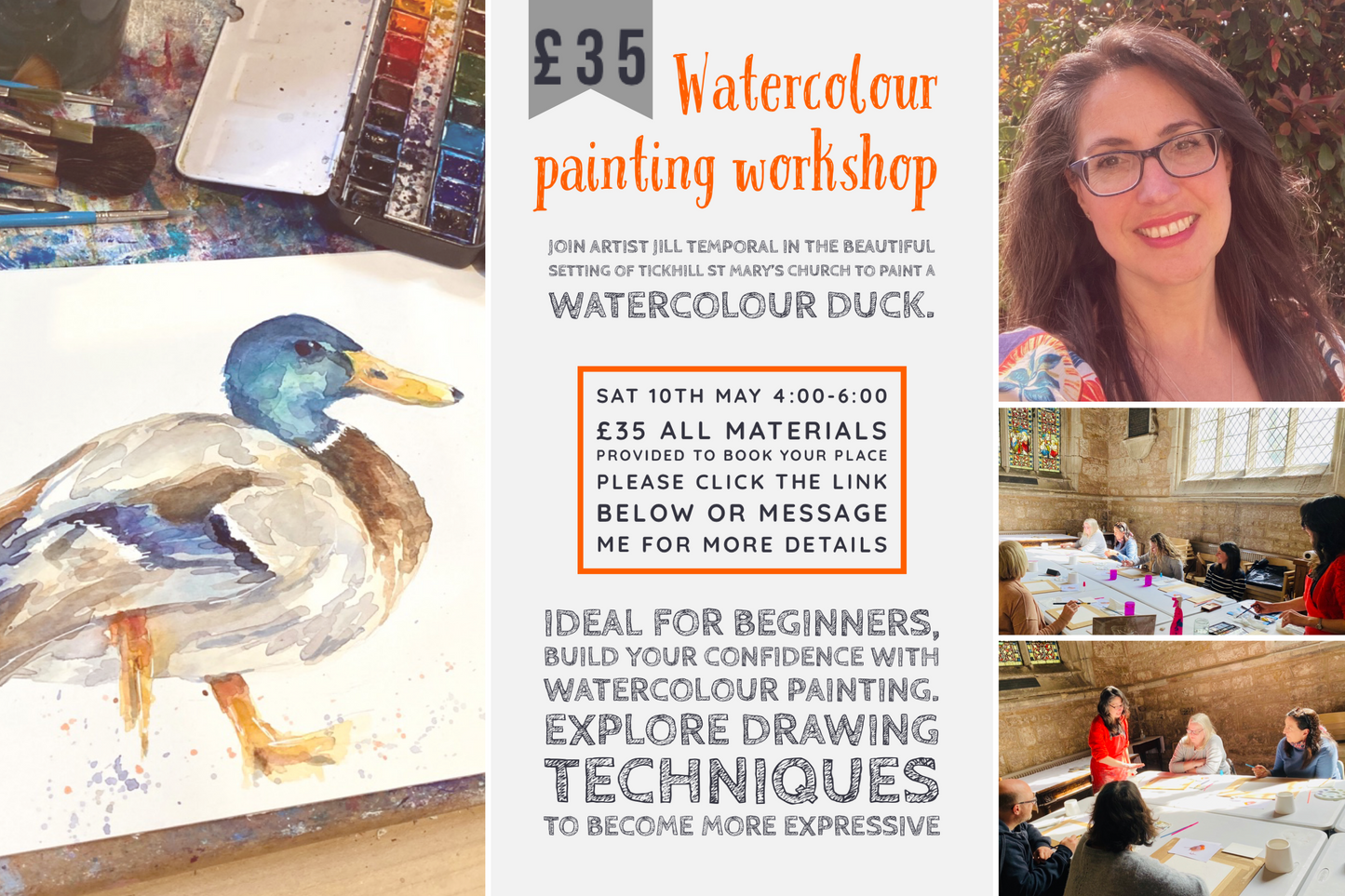 Watercolour Duck Demo/workshop at St Mary’s Church