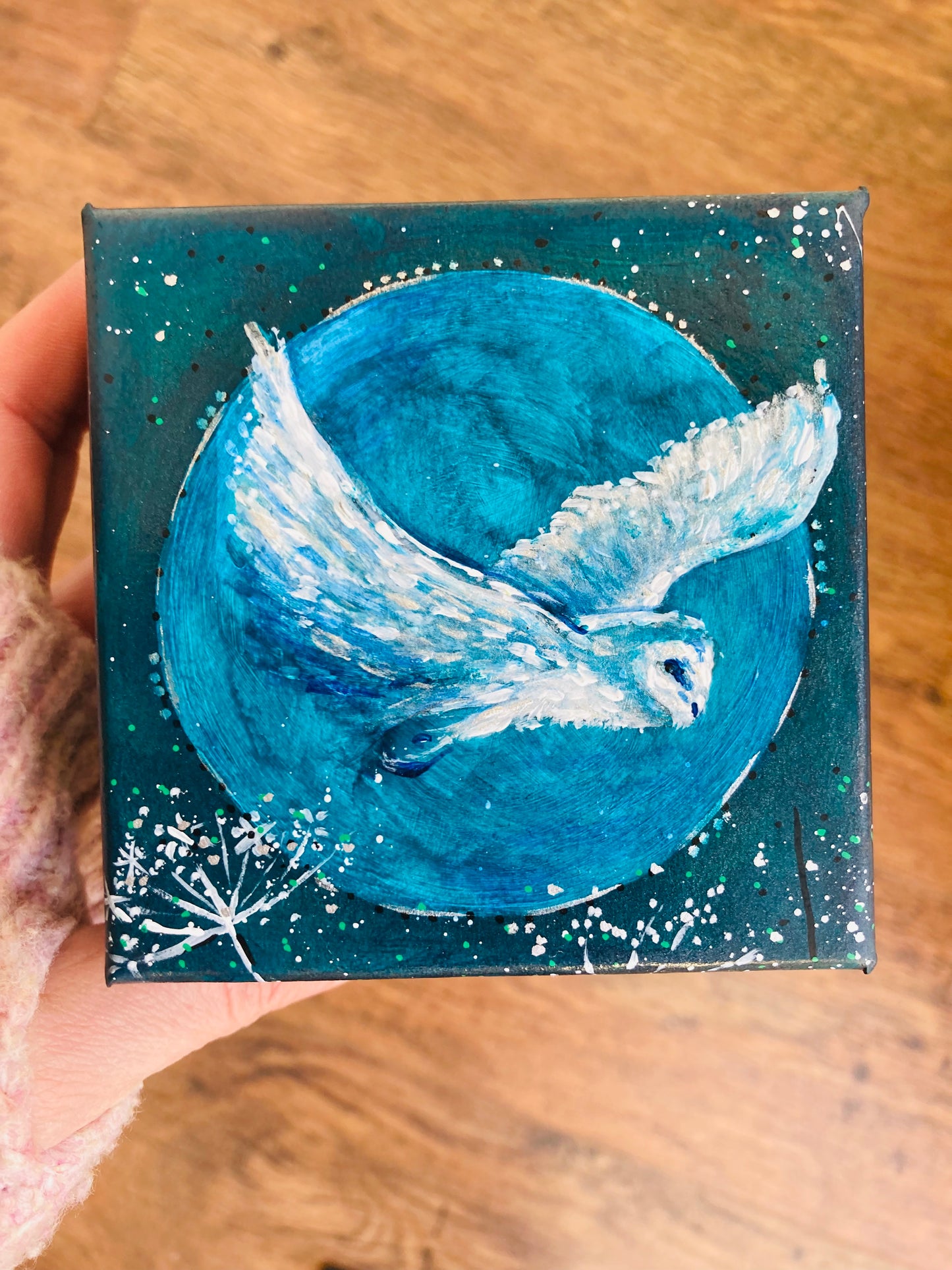 OWL Hand painted Trinket Box