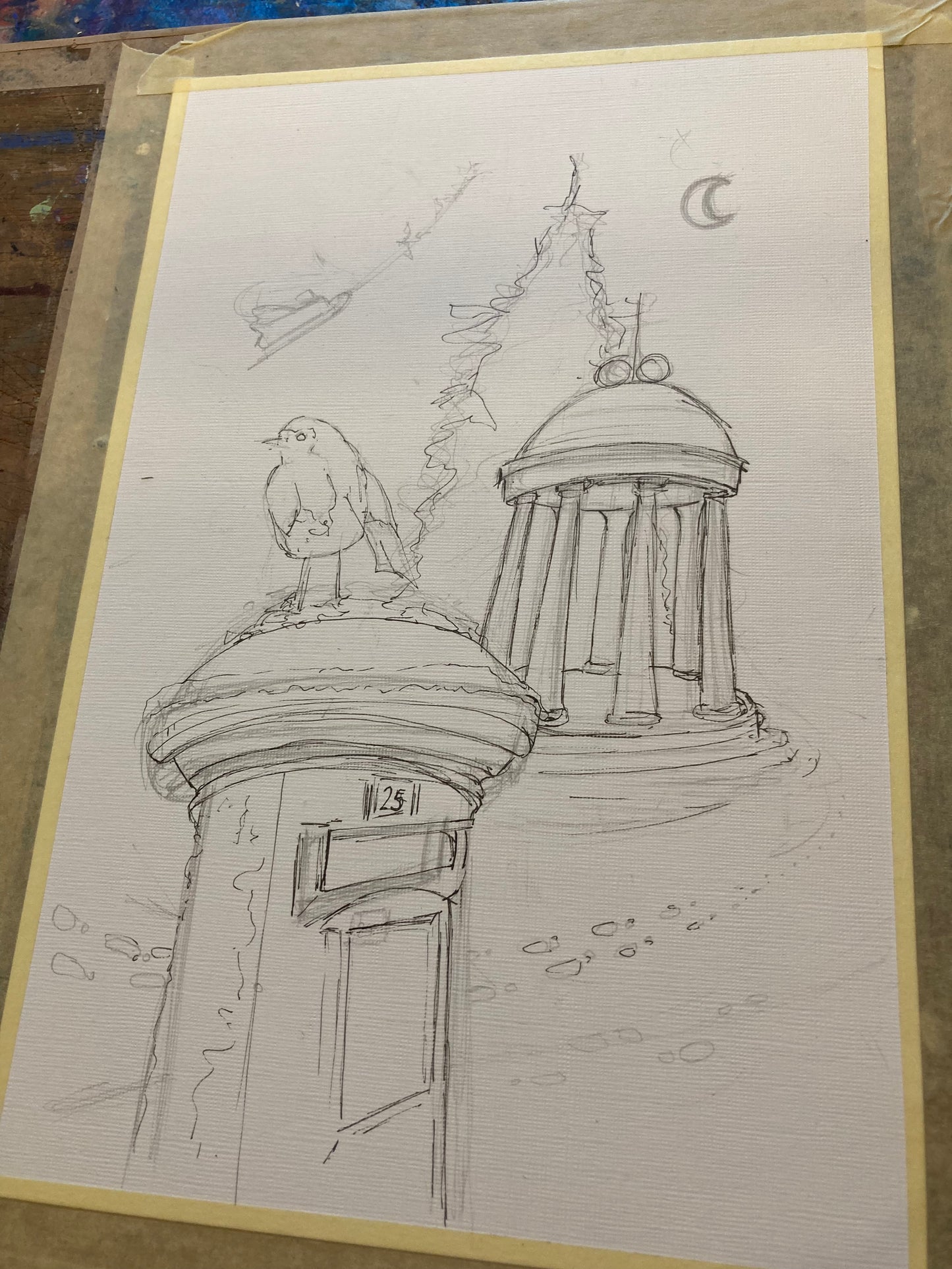 Original painting “ Santa Claus is coming to (Tickhill) Town 2022