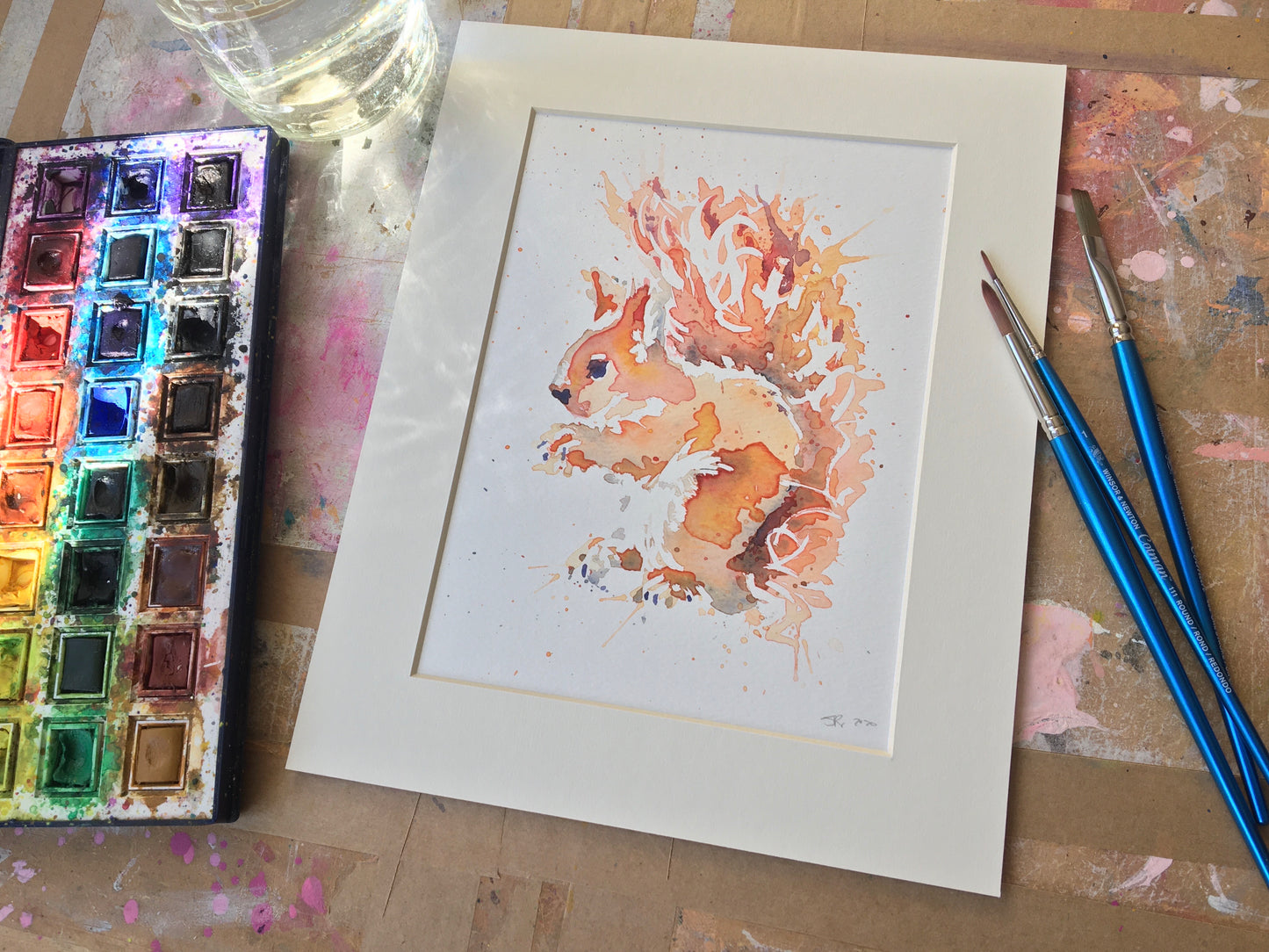 RED SQUIRREL watercolour