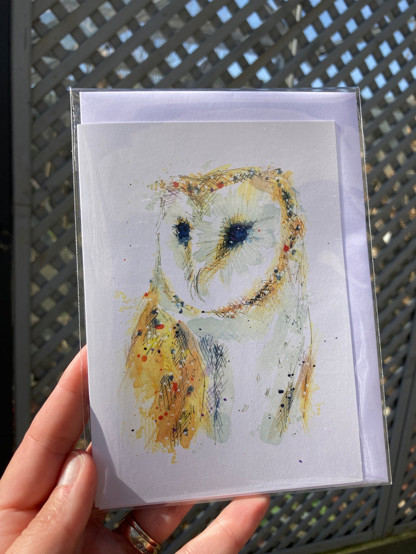 A6 Greetings card Owl with White envelope