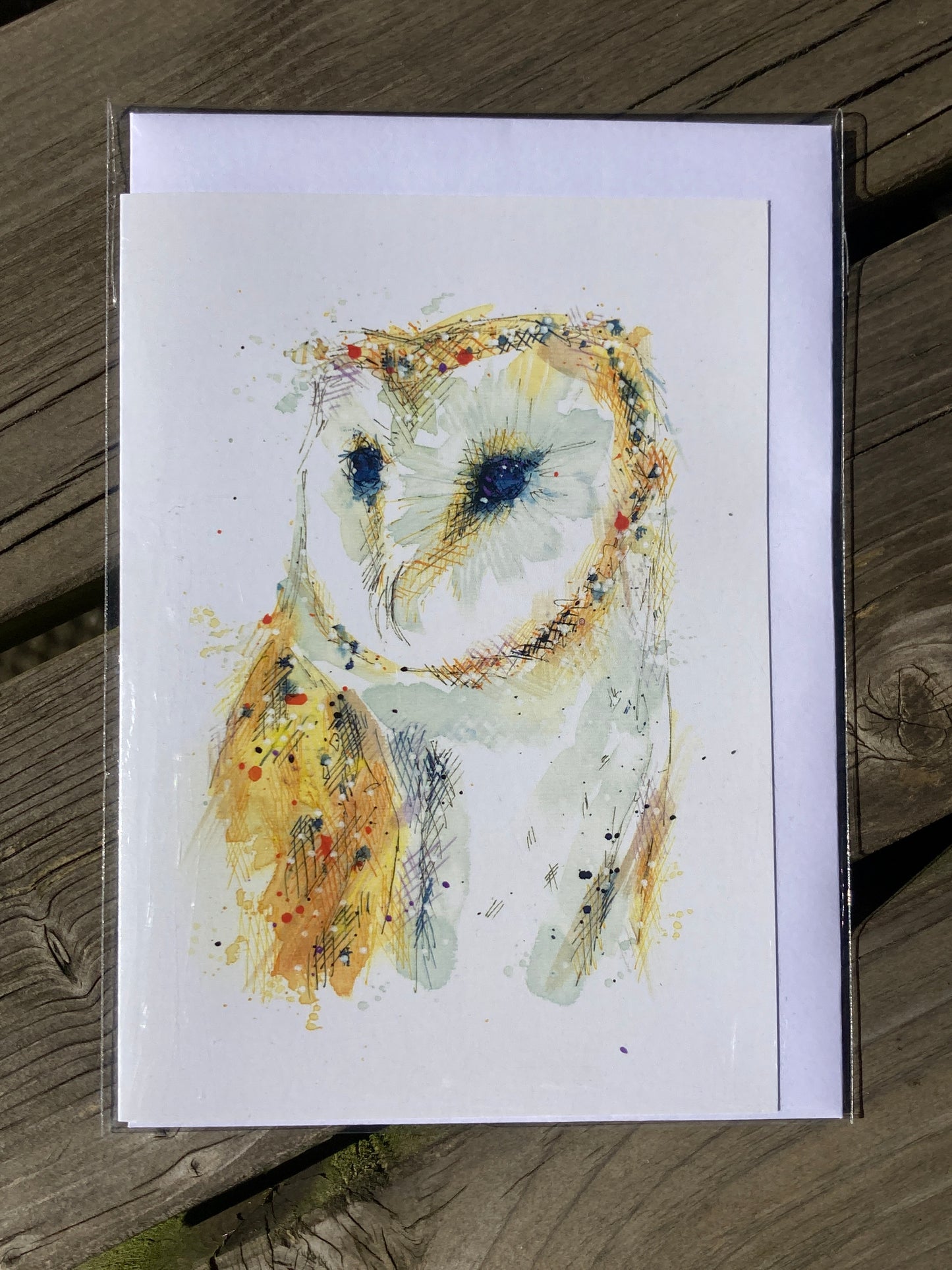 A6 Greetings card Owl with White envelope