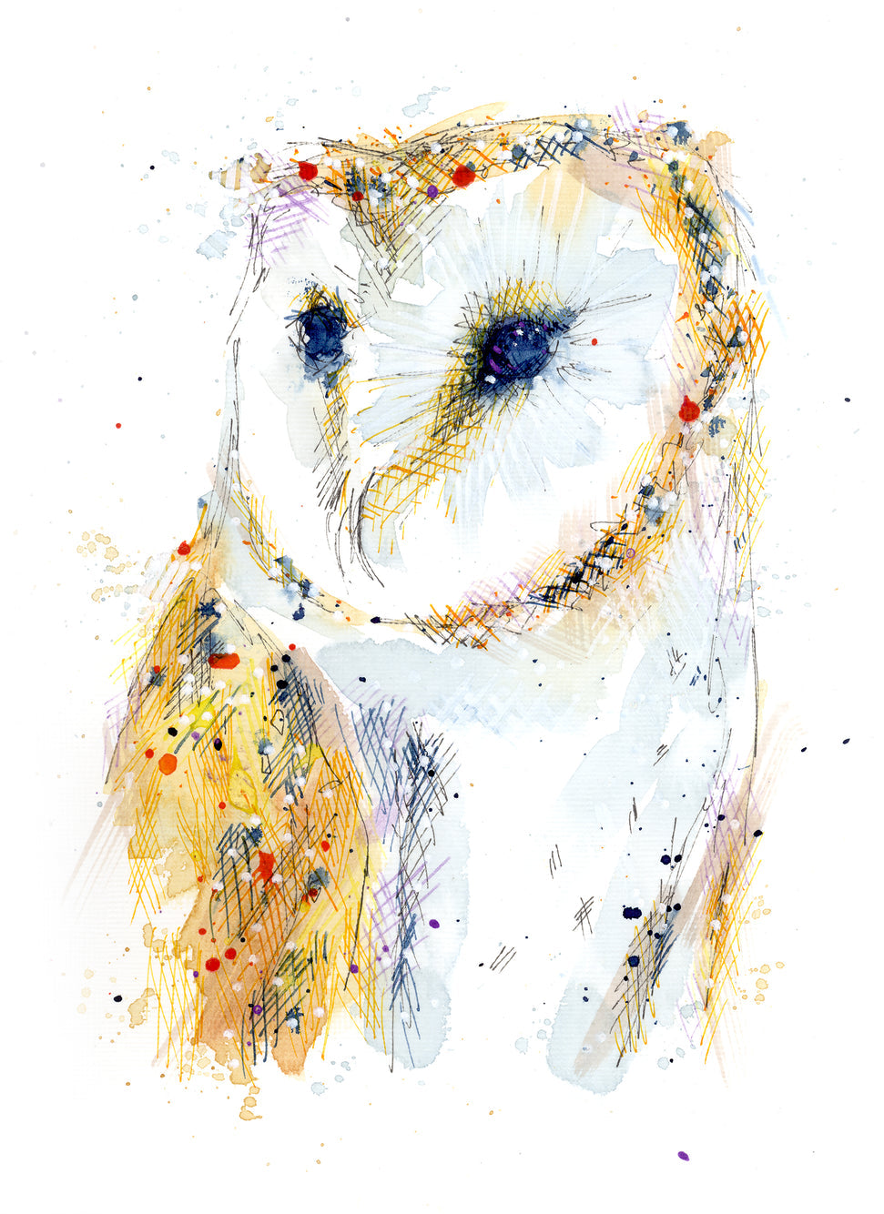 A6 Greetings card Owl with White envelope
