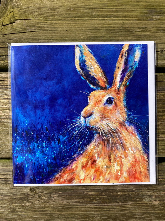 Hare -Rabbit square greeting card