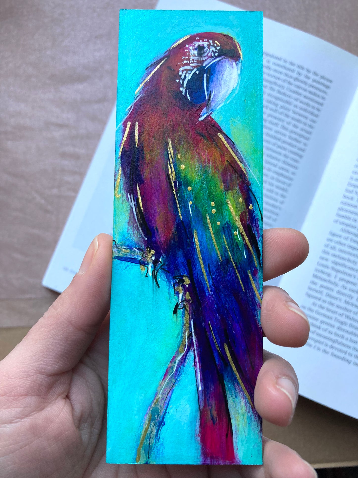 Parrot Bookmark- Handmade