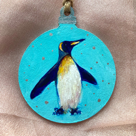 Hand painted Hanging Ornament (penguin )