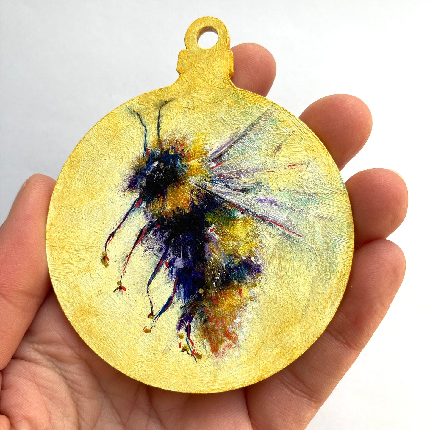 Hand painted Hanging Ornament (Bee Yellow)