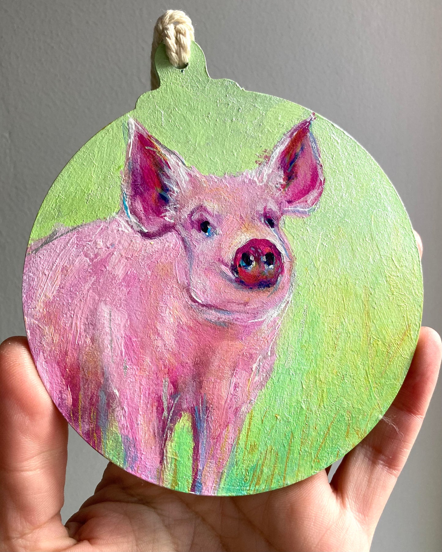 Pig Hand painted Hanging Decoration