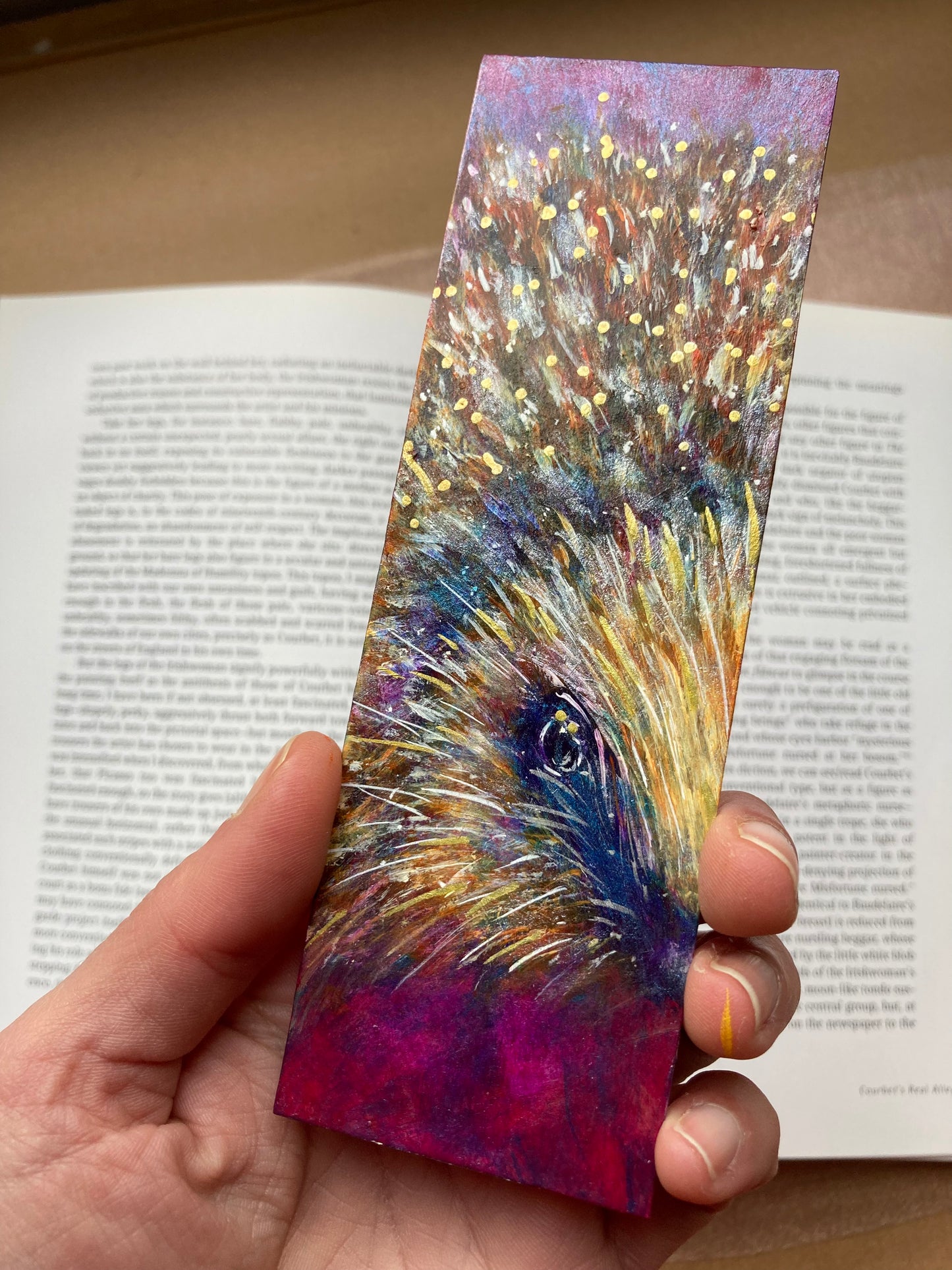 Hedgehog (purple) Bookmark- Handmade