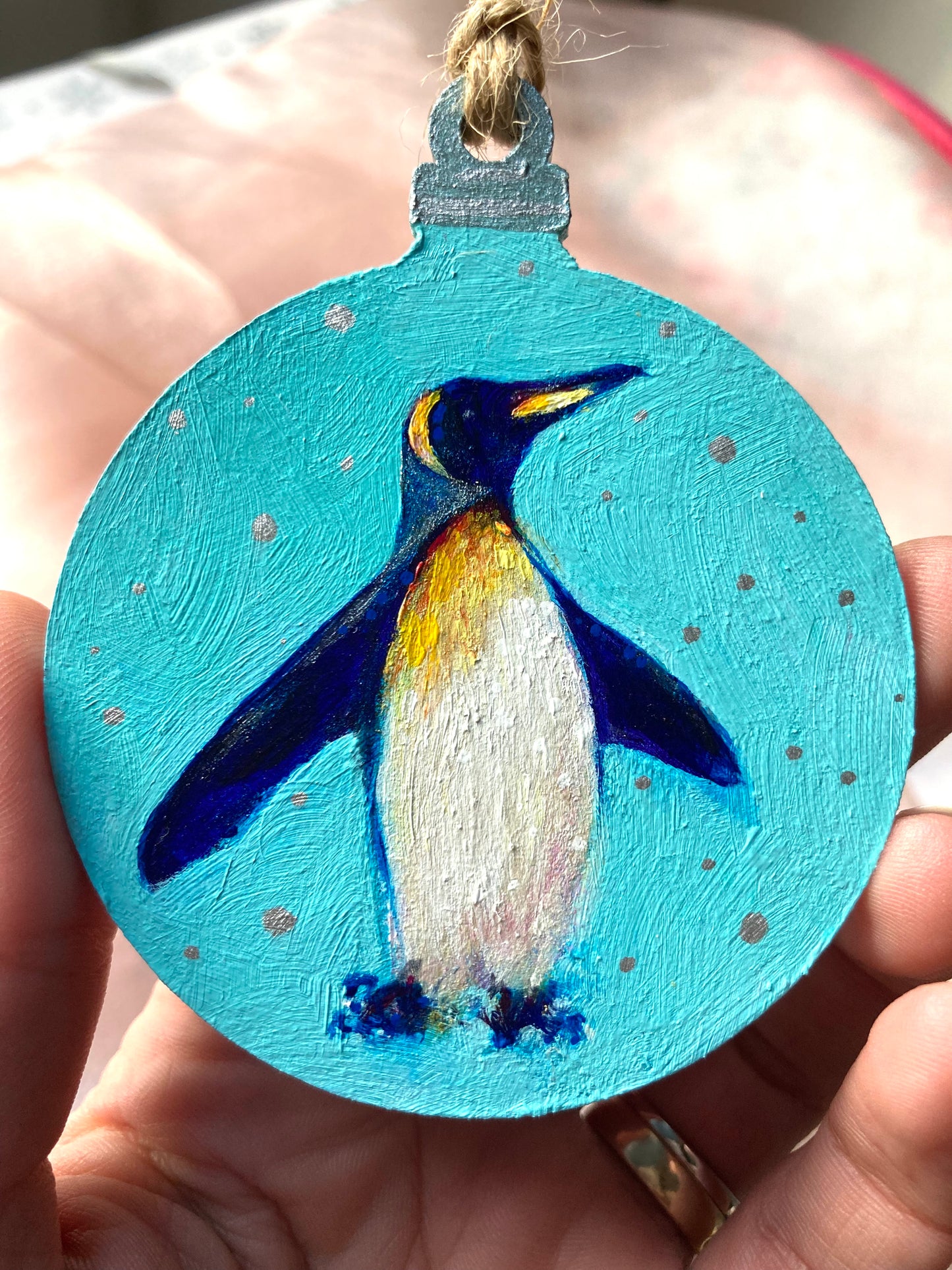 Hand painted Hanging Ornament (penguin )