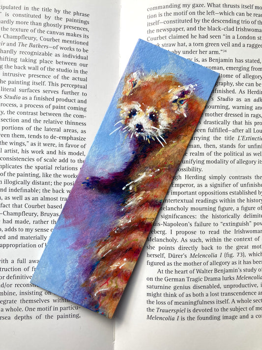 Red-panda Bookmark hand painted