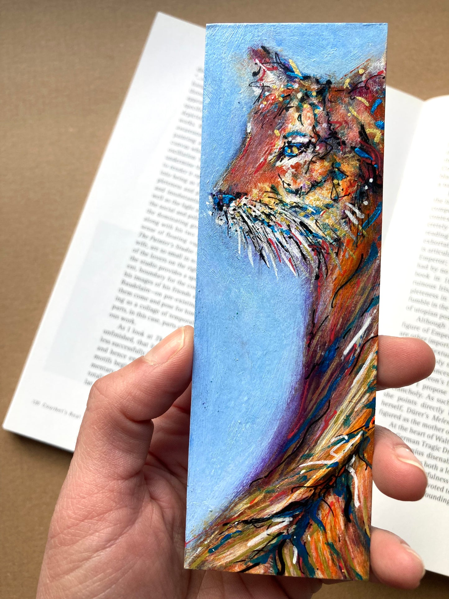 Tiger Bookmark- Handmade
