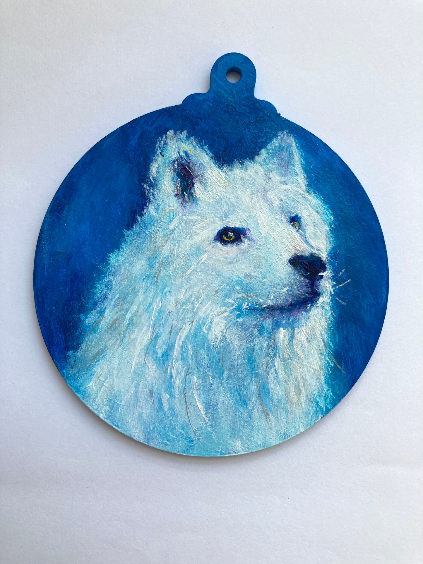 LARGE hand painted hanging decoration ( Wolf )