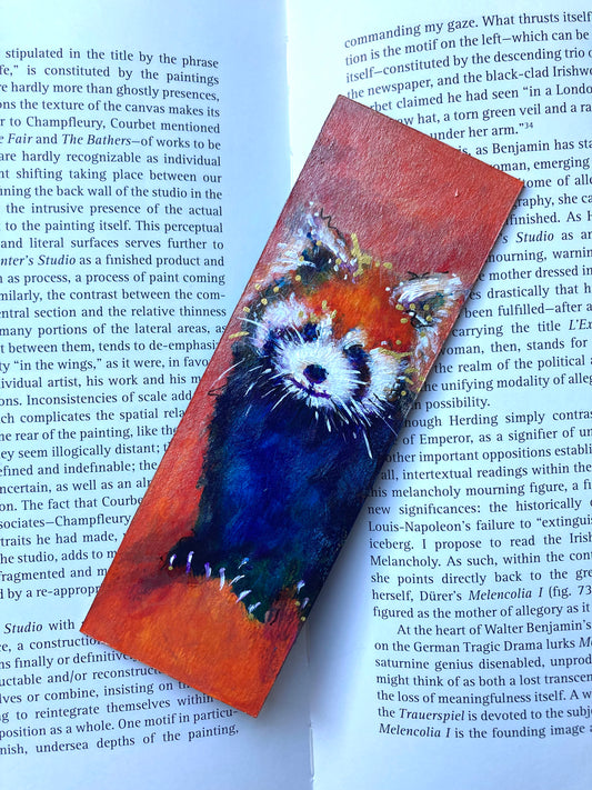 Red panda Bookmark hand painted
