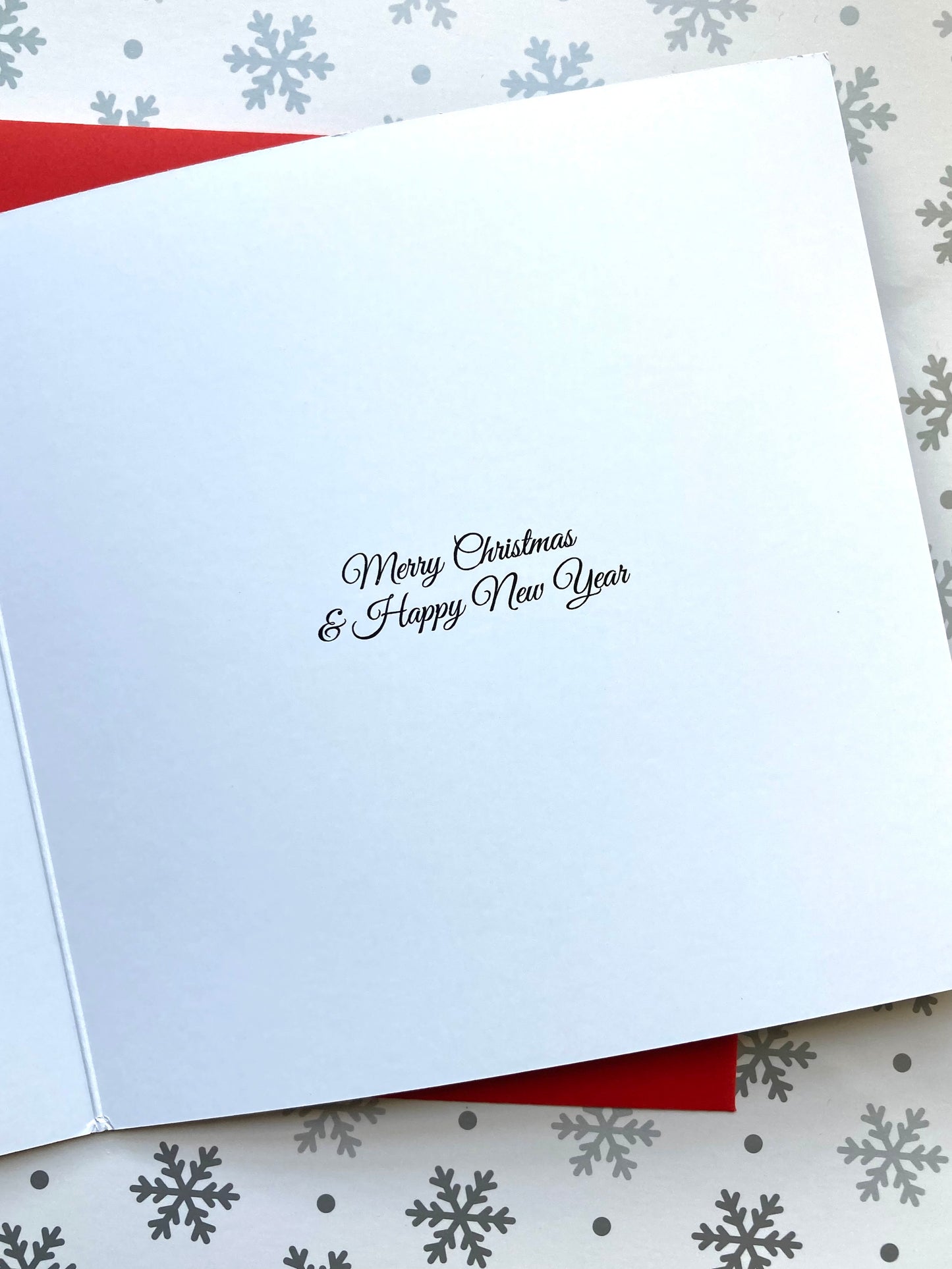 SINGLE Luxury square 2023 Christmas Card with Red Envelope