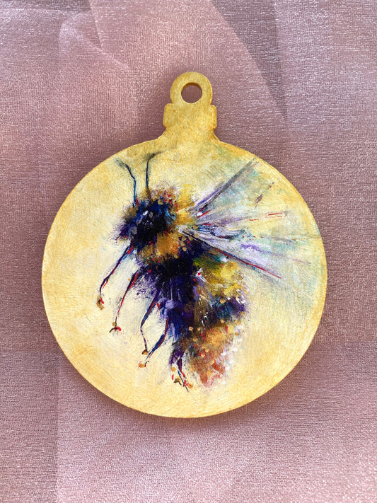 Hand painted Hanging Ornament (Bee Yellow)