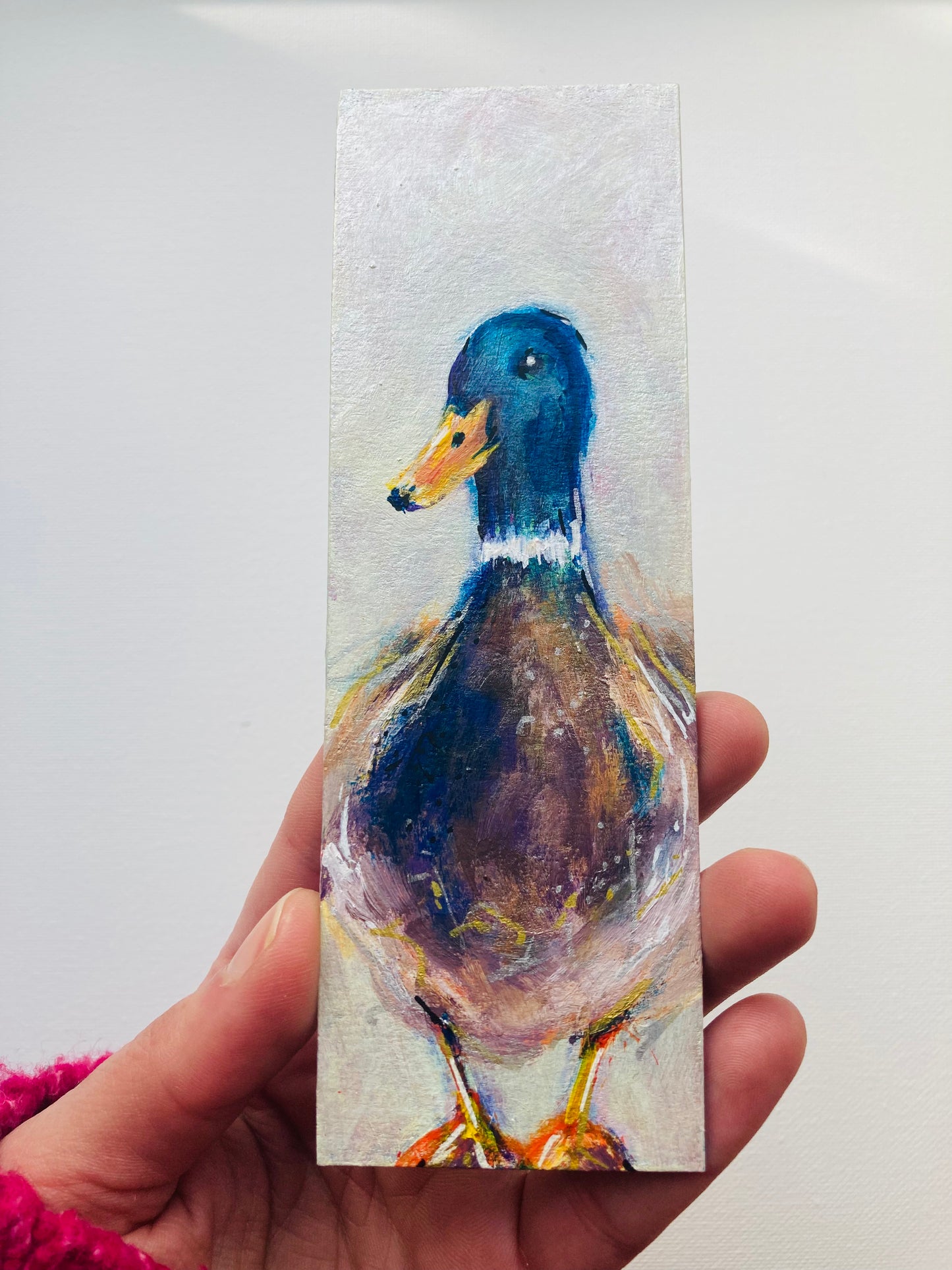 Duck Bookmark hand painted