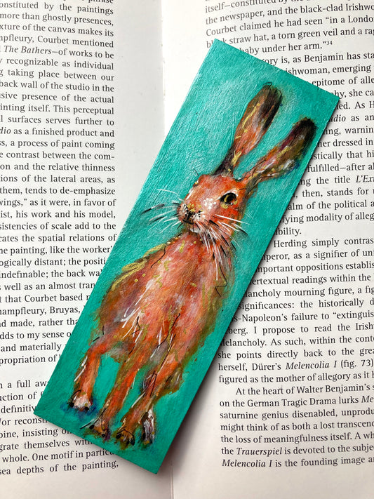 Hare Bookmark hand painted